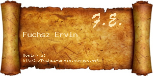 Fuchsz Ervin névjegykártya